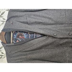 TedTed Baker Coat Gray Mens Size L Double Zip Wool Blend